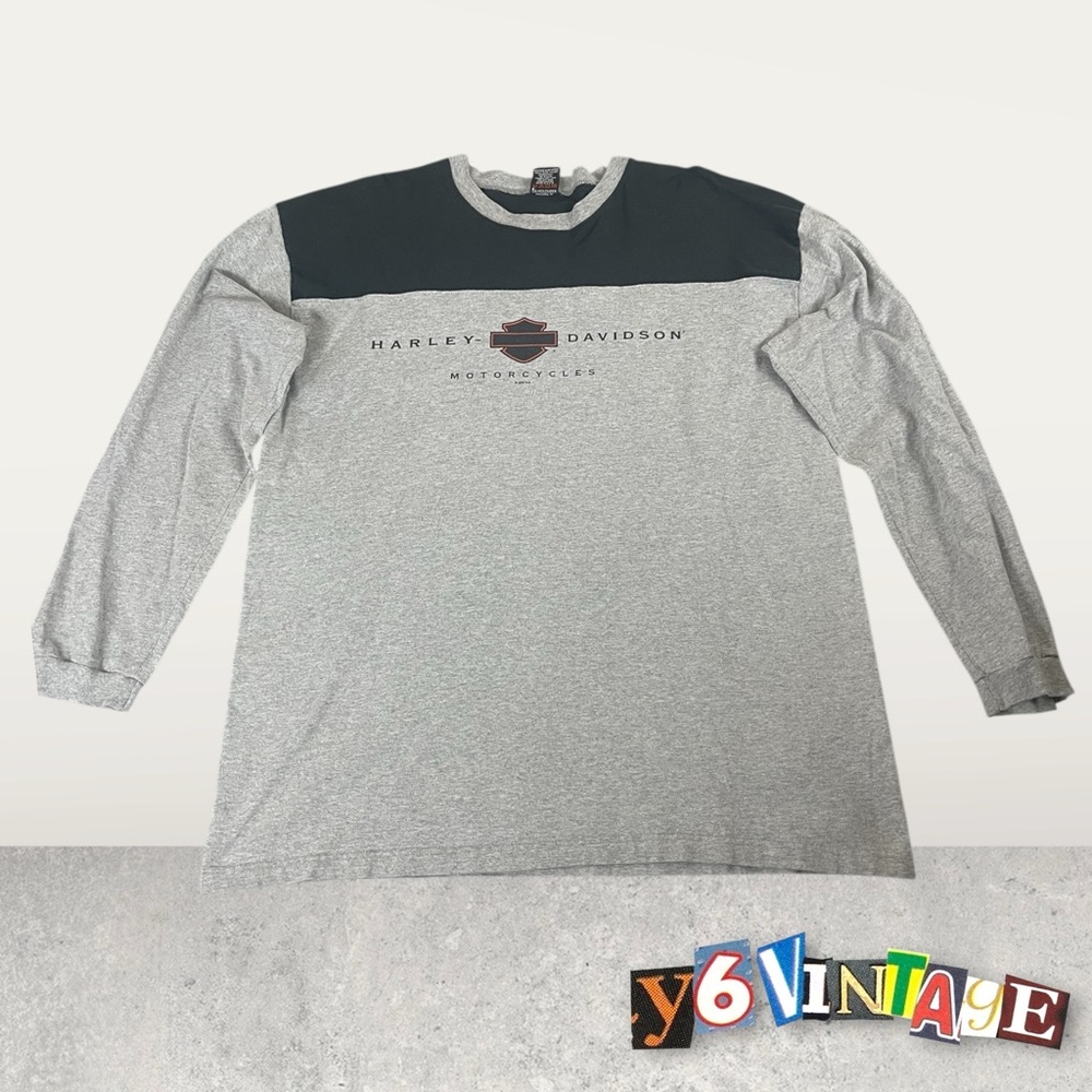 (❌ SOLD ON DEPOP) Extra Large Grey Harley Davidson Long Sleeve Shirt